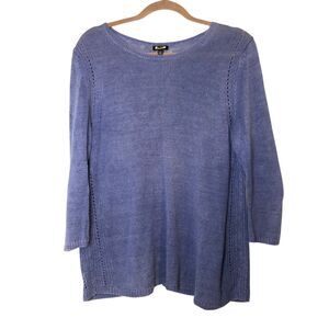 Talbots 100% linen 3/4 sleeves size LP nautical old money vacation breathable mi